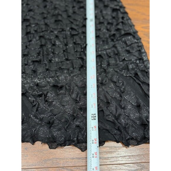 Notations Black Ruffle Sparkle L Dress Short Sleeve Shimmer Party Cocktail - Picture 10 of 13